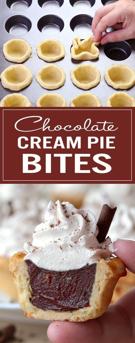 Chocolate Cream Pie Bites -   16 desserts For Parties bite size
 ideas