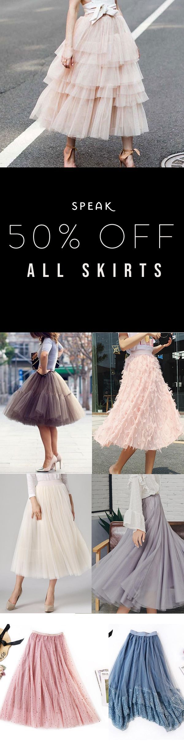Tulle Skirt Sale! 50% Off (or more) all skirts at Speak. -   16 fashion fitness wear
 ideas