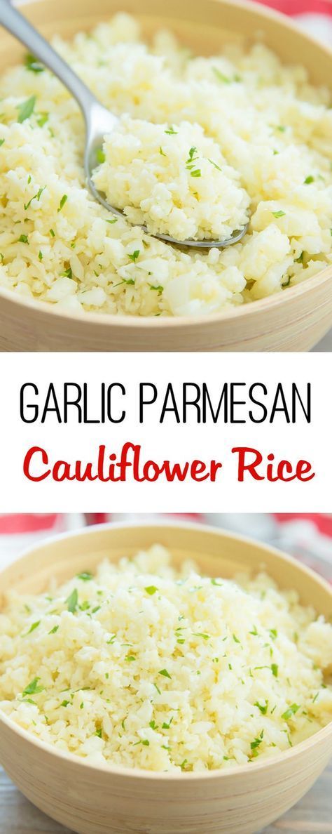 Garlic Parmesan Cauliflower Rice -   16 healthy recipes Rice garlic
 ideas