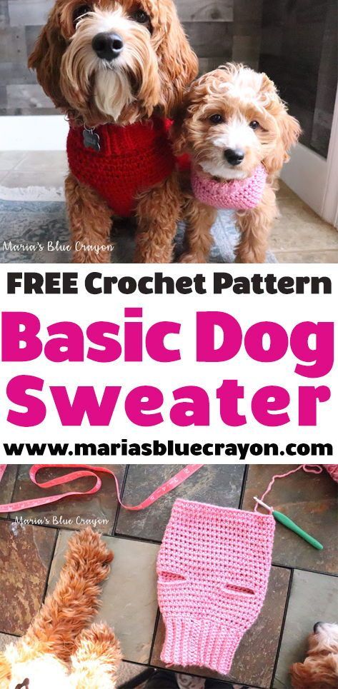 Crochet Dog Sweater - Free Step by Step Tutorial -   16 knitting and crochet Patterns sweater coats
 ideas