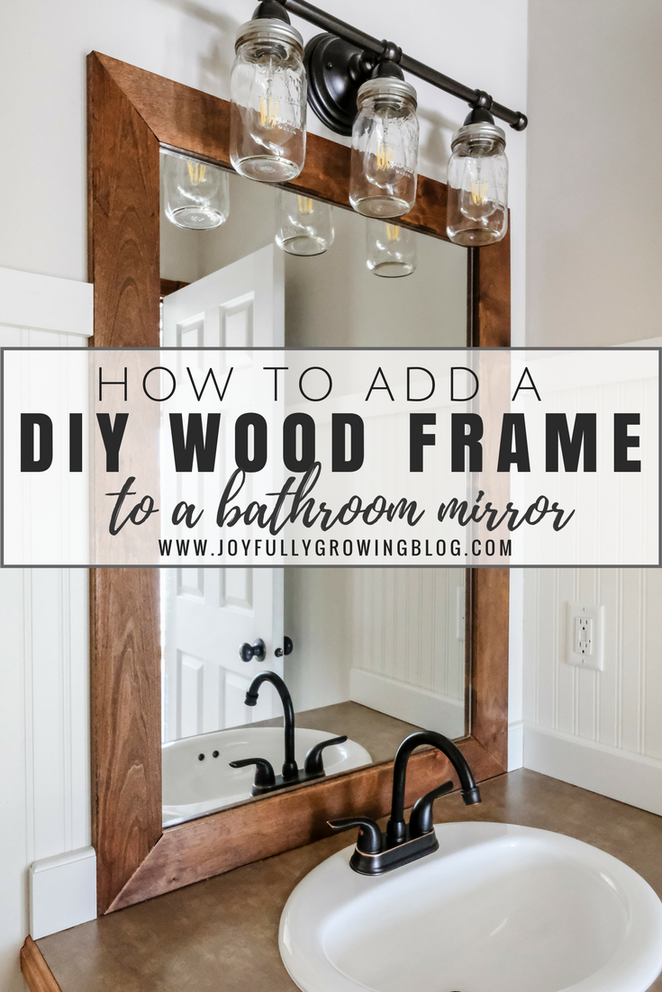 How to Add a DIY Wood Frame to a Bathroom Mirror -   17 bathroom decor mirror
 ideas