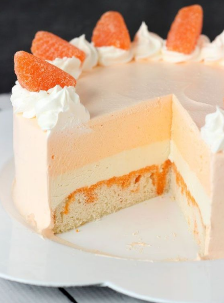 ORANGE CREAMSICLE ICE CREAM CAKE -   17 cake Orange lights
 ideas