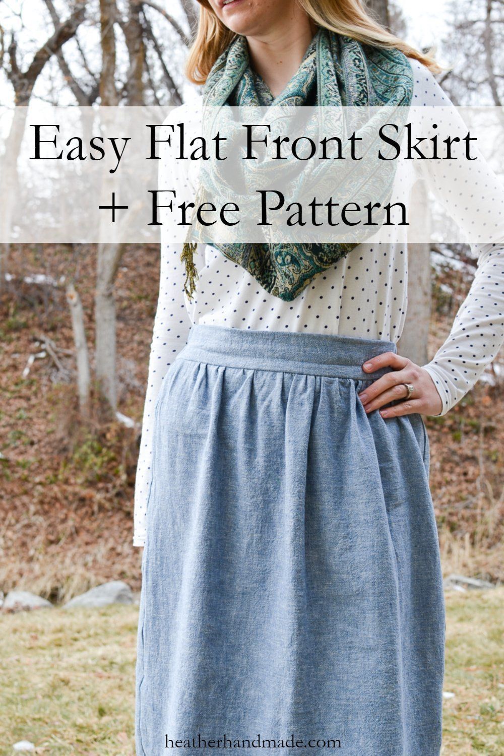 Easy Flat Front Skirt + Free Pattern -   17 DIY Clothes For Women free pattern
 ideas
