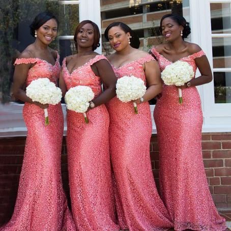 Off the shoulder Coral bridesmaid dress with beaded sequins crystals straps lace Mermaid slim wedding party gowns V neck women party gowns -   17 dress Bridesmaid coral
 ideas