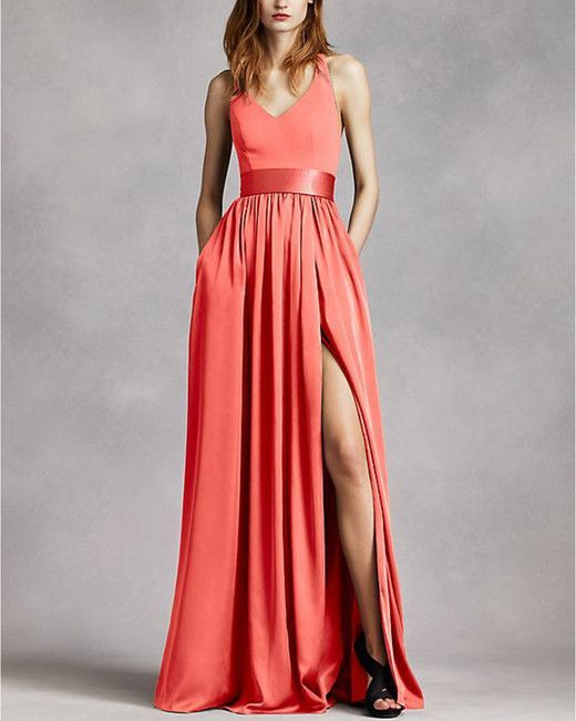 15 Coral Bridesmaids' Dresses Your Wedding Party Will Love -   17 dress Bridesmaid coral
 ideas