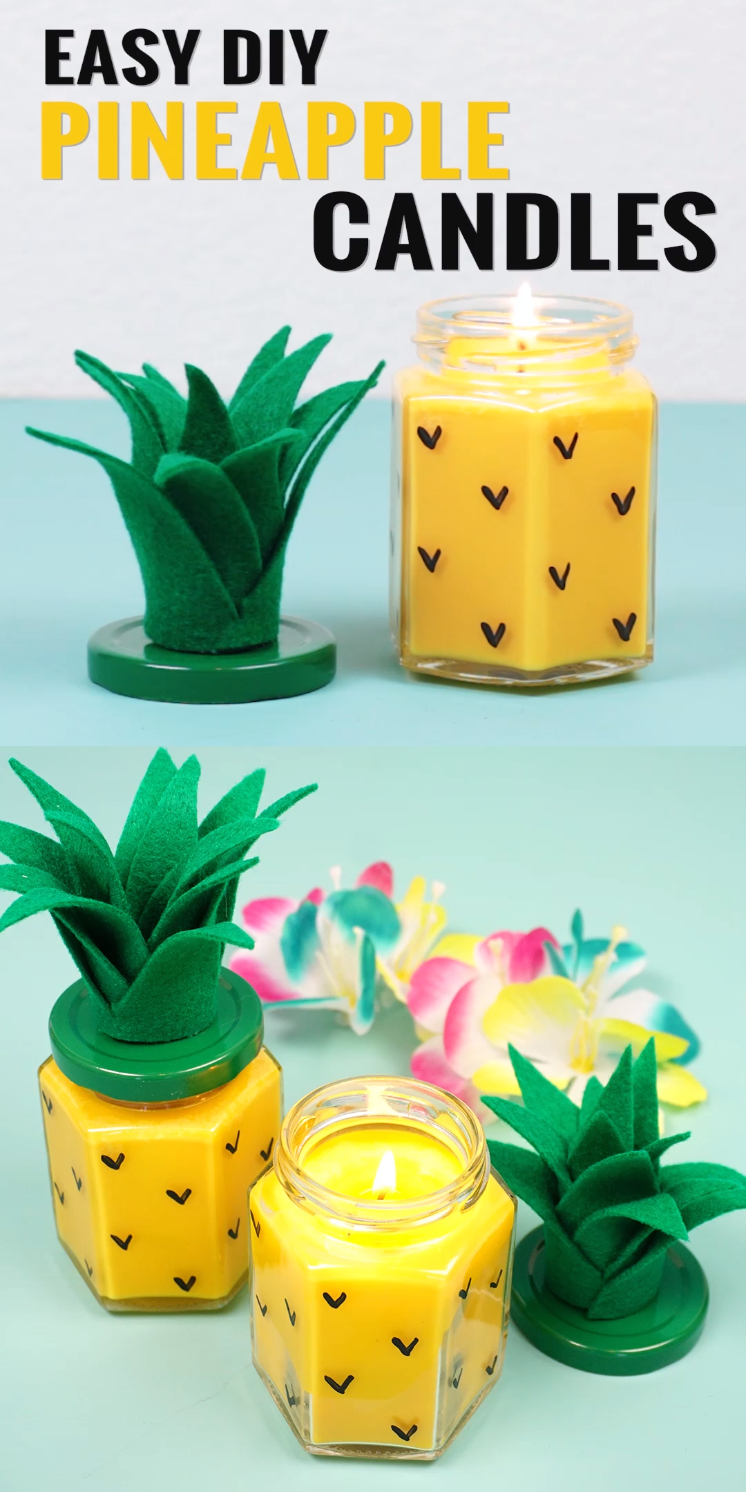 Easy DIY Pineapple Candles -   18 creative homemade crafts
 ideas