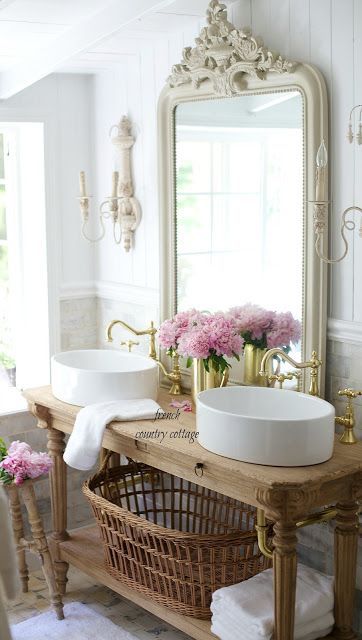 Home Style Saturday- French Cottage Bathroom -   18 french decor bathroom
 ideas