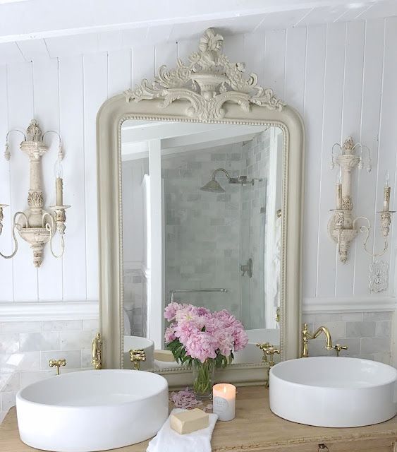 French Cottage Bathroom Vanity: How to get the look details -   18 french decor bathroom
 ideas