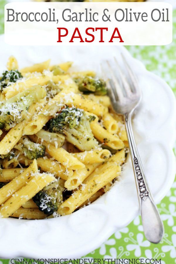 Broccoli, Garlic & Olive Oil Pasta -   18 healthy recipes Broccoli olive oils
 ideas