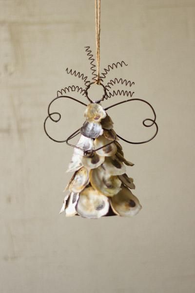 Kalalou Oyster Shell Angel Ornament - Set of 6 -   19 beach shell crafts
 ideas