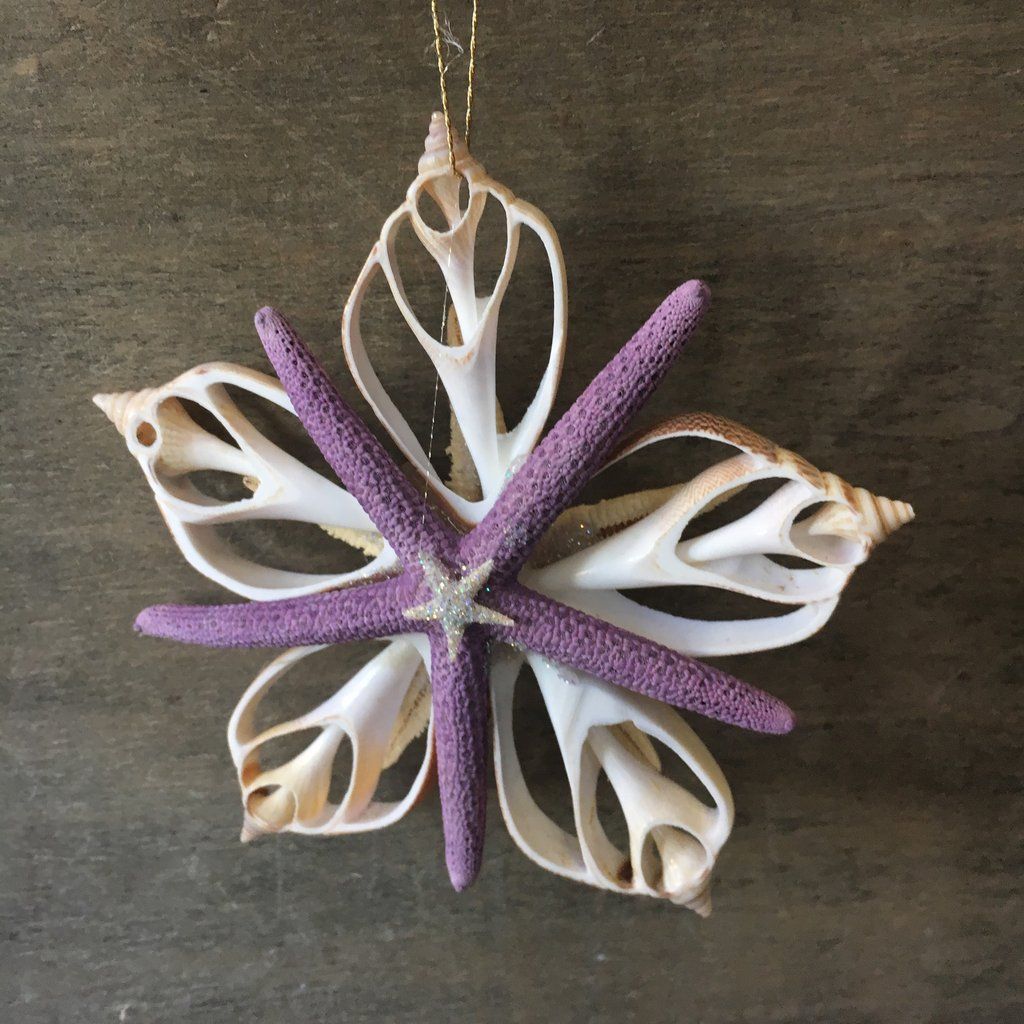 Purple Star Shell Ornament -   19 beach shell crafts
 ideas