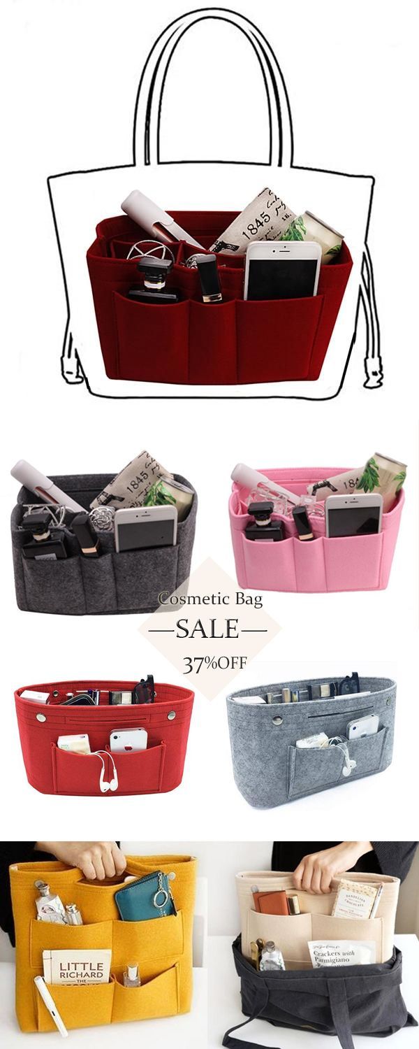 Makeup Organizer Felt Cloth Insert Bag Multifunctional Cosmetic Bag - From US$8.99 -   19 diy storage for kids
 ideas