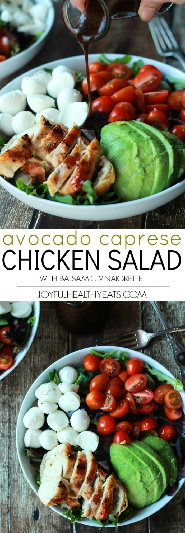 Avocado Caprese Chicken Salad with Balsamic Vinaigrette -   19 healthy recipes For Two easy
 ideas