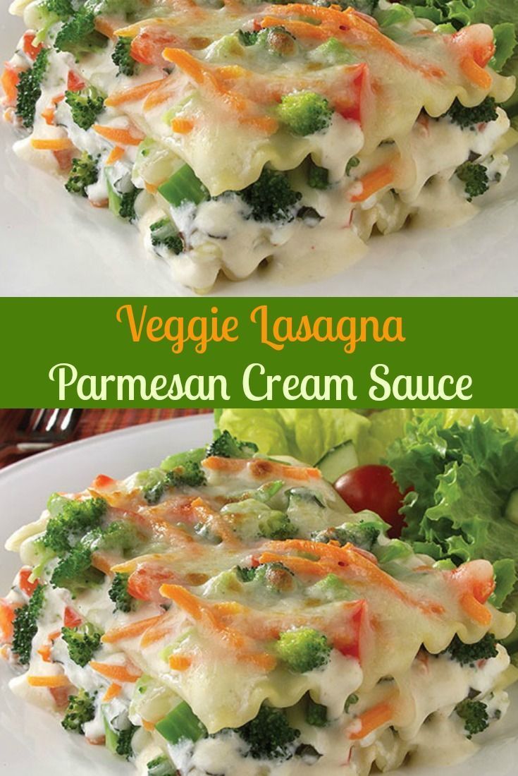 Veggie Lasagna Parmesan Cream Sauce -   19 meatless lasagna recipes
 ideas