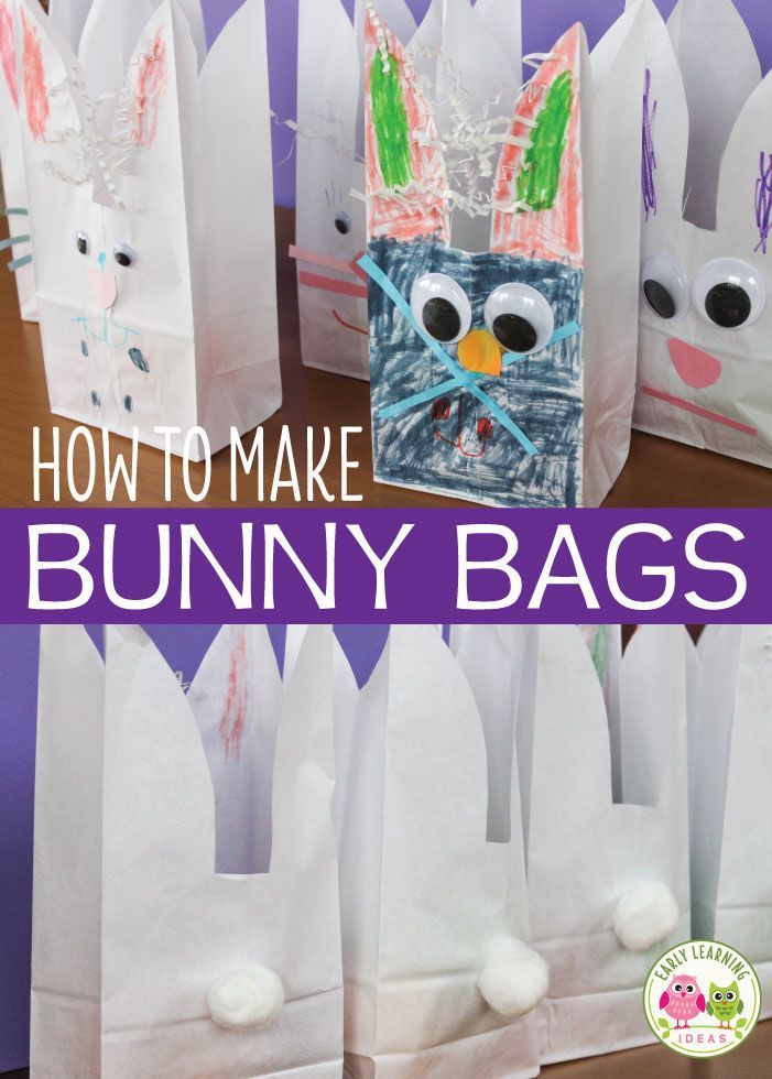 How to Make Bunny Bags: Easter Crafts for Preschoolers -   19 simple crafts kindergarten
 ideas