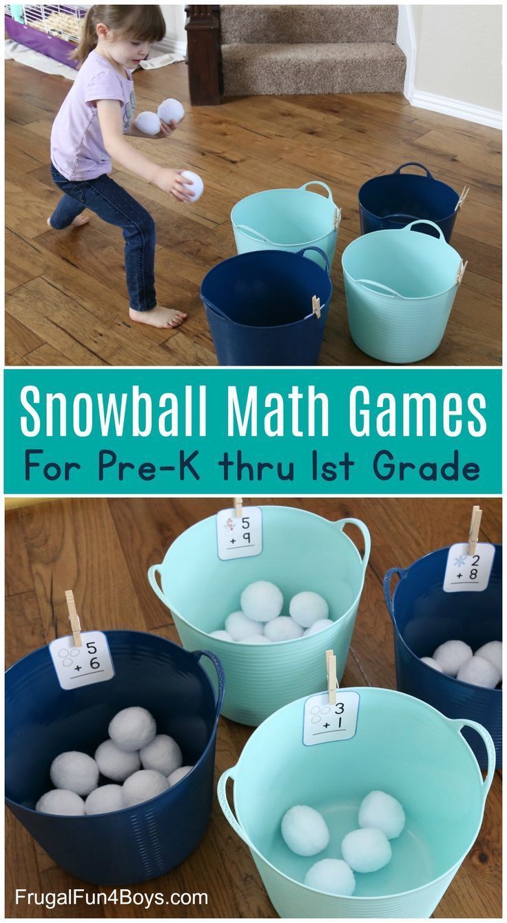 Snowball Addition and Subtraction Math Games -   19 simple crafts kindergarten ideas