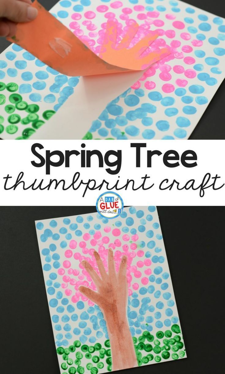Spring Fingerprint Tree Craft -   19 simple crafts kindergarten ideas
