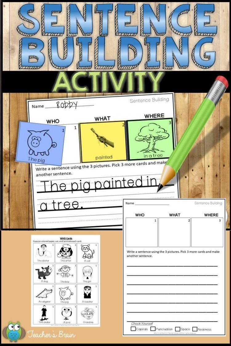 Sentence Building Activity -   19 simple crafts kindergarten ideas