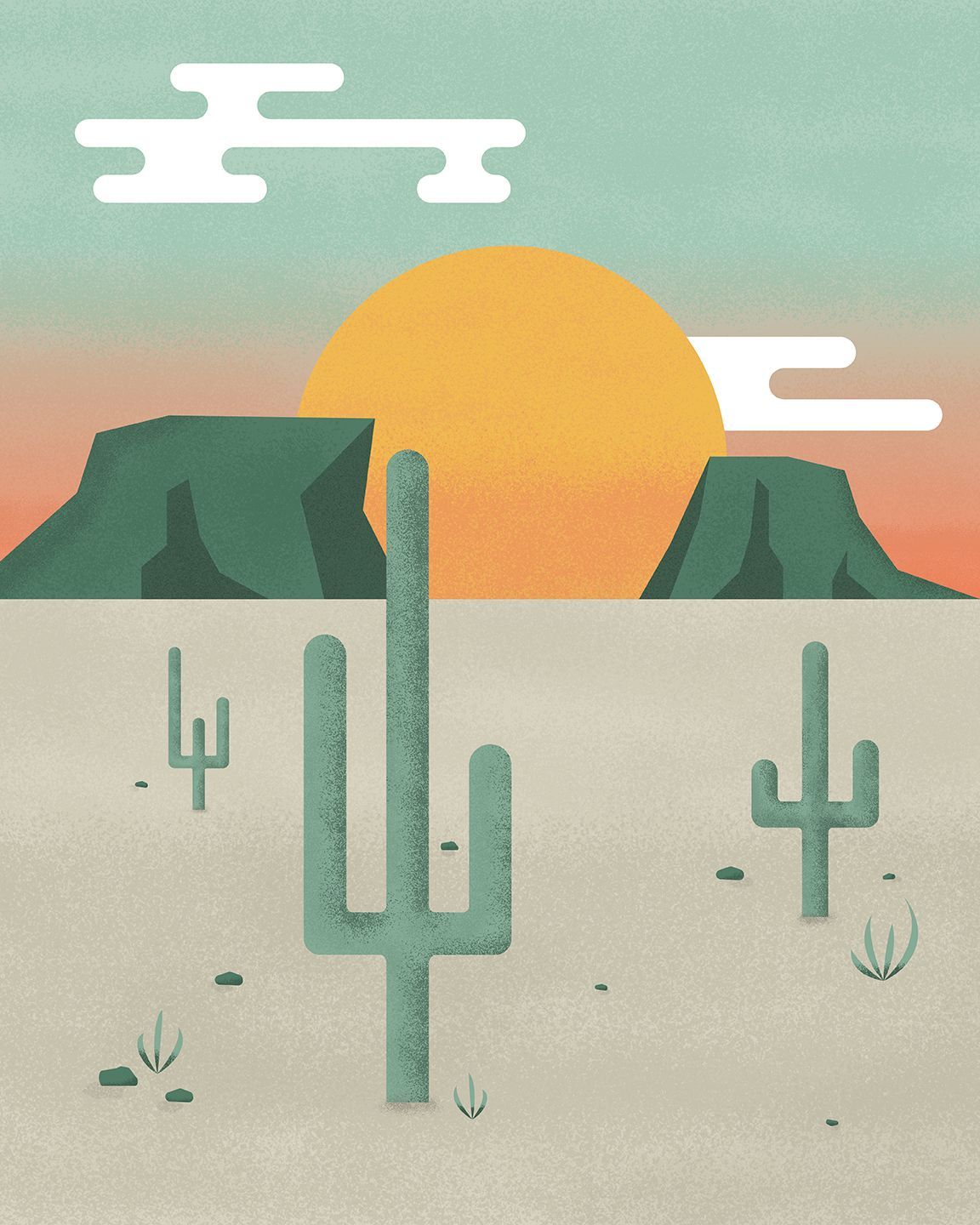 Desert / Cactus / Mountains / Sunset / Texture / Instant Download / Digital Art / Sand / Plants -   20 desert planting Illustration
 ideas