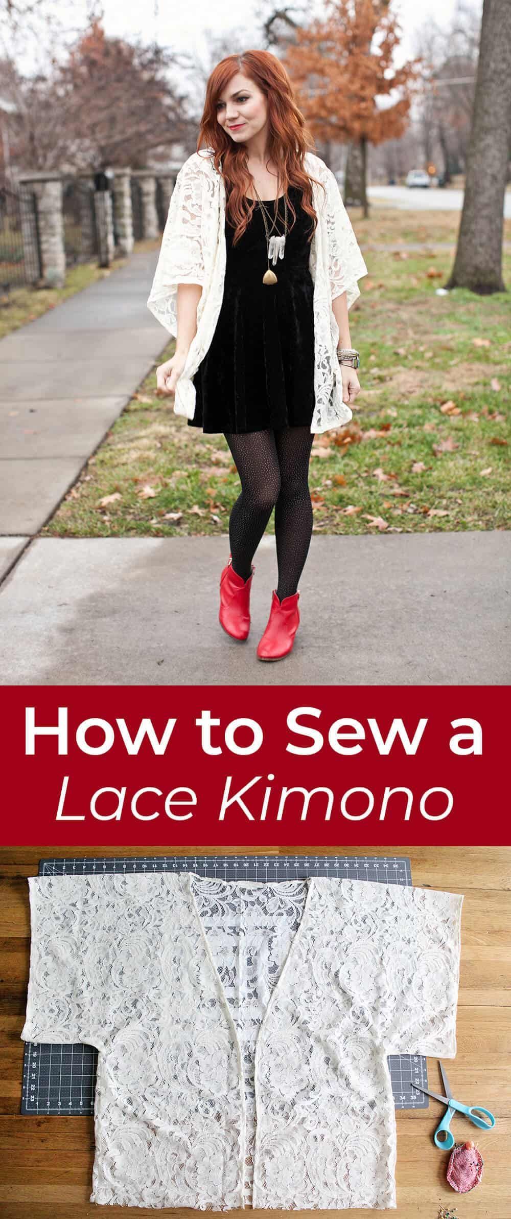 How to Sew a Lace Kimono -   20 DIY Clothes Tops kimono pattern
 ideas