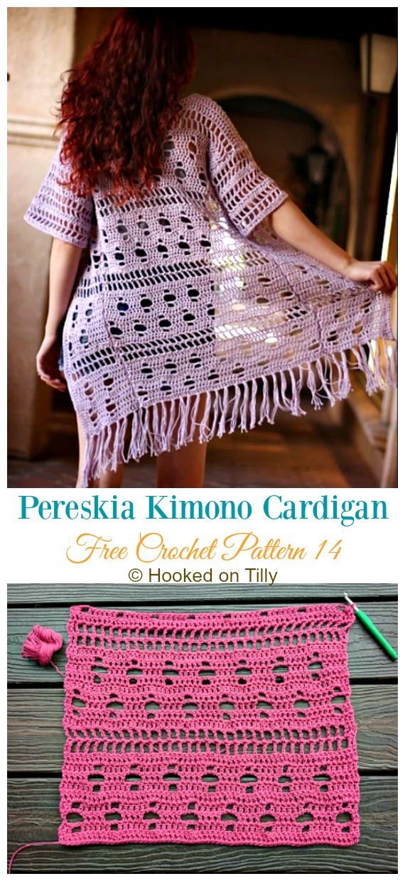 Women Kimono Cardigan Free Crochet Patterns -   20 DIY Clothes Tops kimono pattern
 ideas