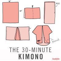 How to DIY This Pretty Kimono (in Less Than 30 Minutes) -   20 DIY Clothes Tops kimono pattern
 ideas