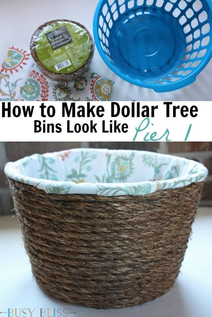 How to Make Dollar Tree Storage Bins Look Like Pier 1 -   20 dollar store crafts
 ideas