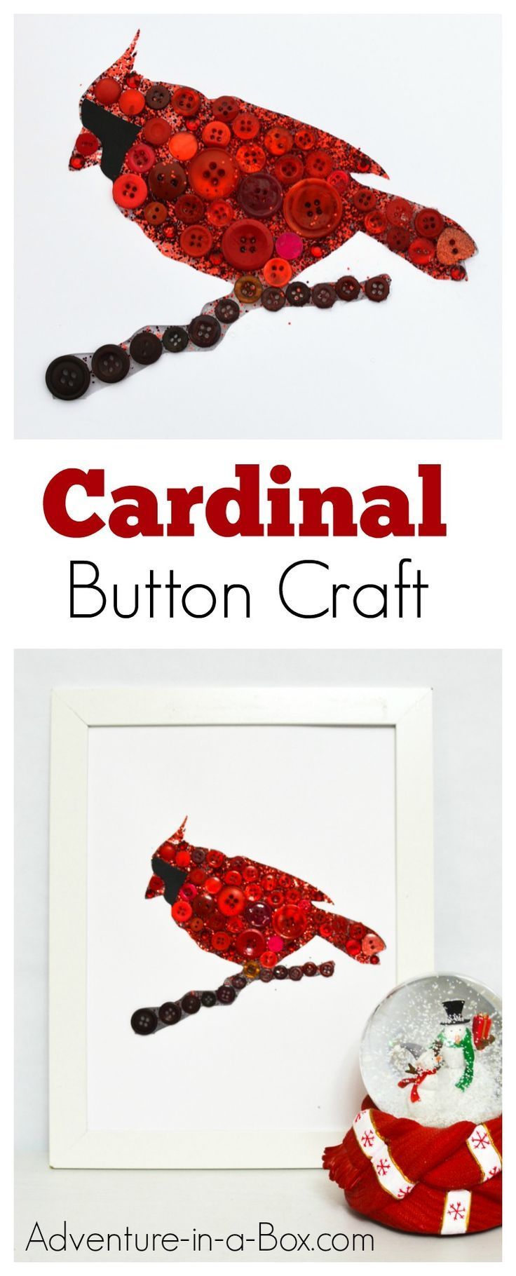 Cardinal Button Craft for Kids -   20 easy button crafts
 ideas