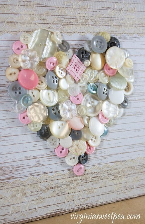 DIY Valentine’s Day Button Heart -   20 easy button crafts
 ideas