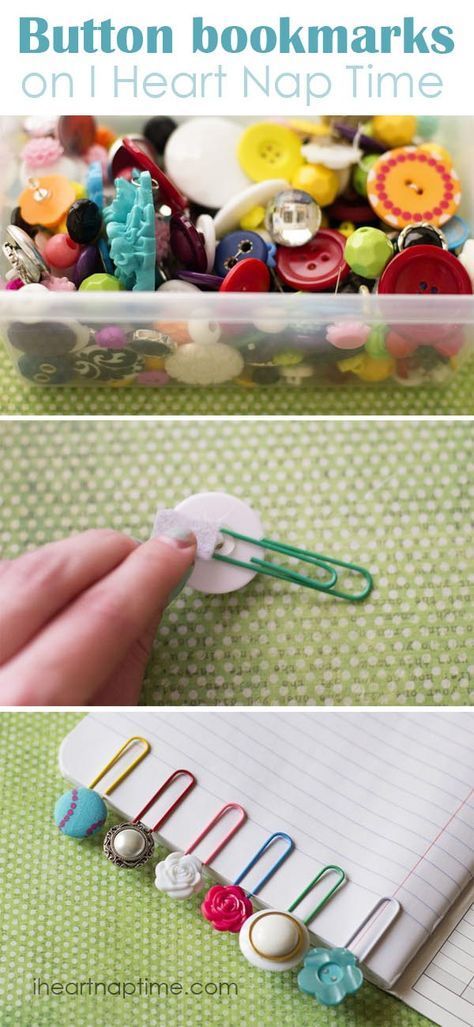 Simple and cute Button bookmarks - {TUTORIAL} -   20 easy button crafts
 ideas