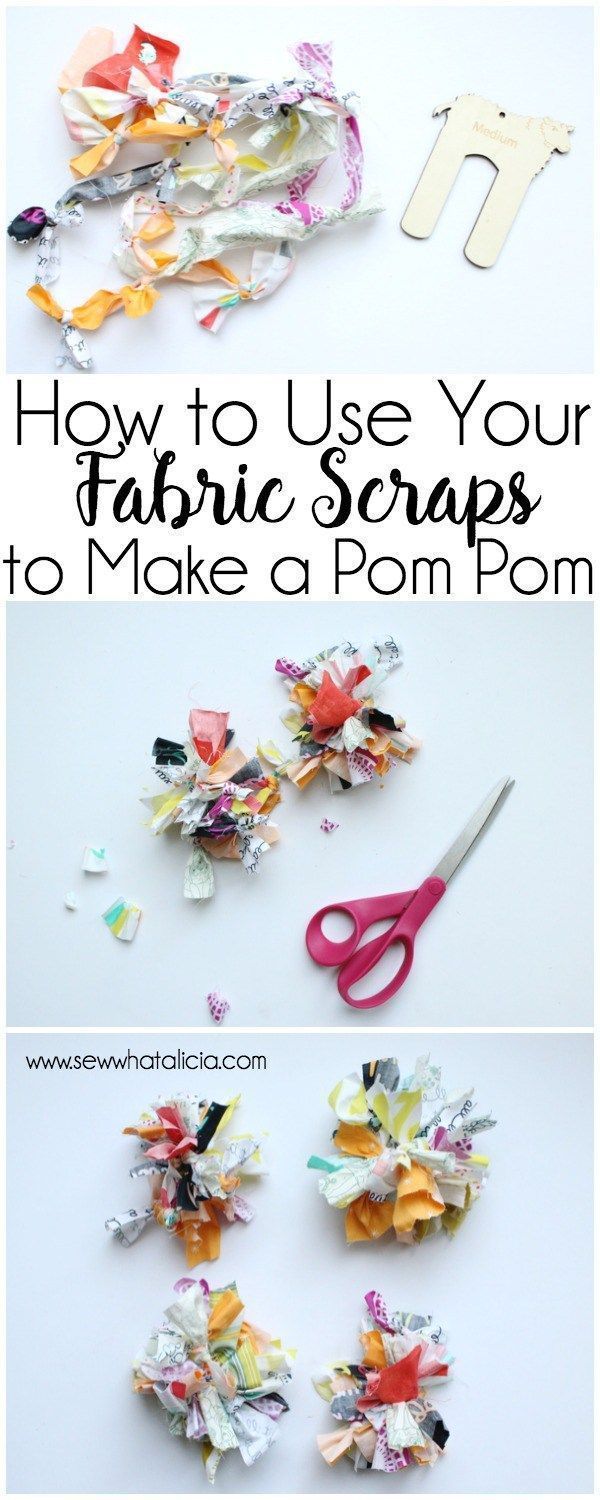 How to Use Your Fabric Scraps to Create a Pom Pom -   20 fabric crafts Toys sewing tutorials
 ideas