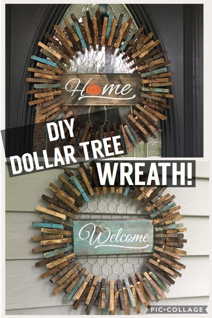 DIY Dollar Tree Clothespin Wreath! Rustic Farmhouse Project -   21 DIY Clothes For Kids laundry rooms
 ideas