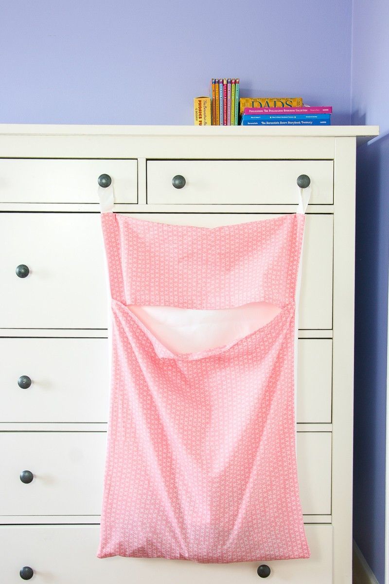DIY : Make your Own Hanging Laundry Bag -   21 DIY Clothes For Kids laundry rooms
 ideas