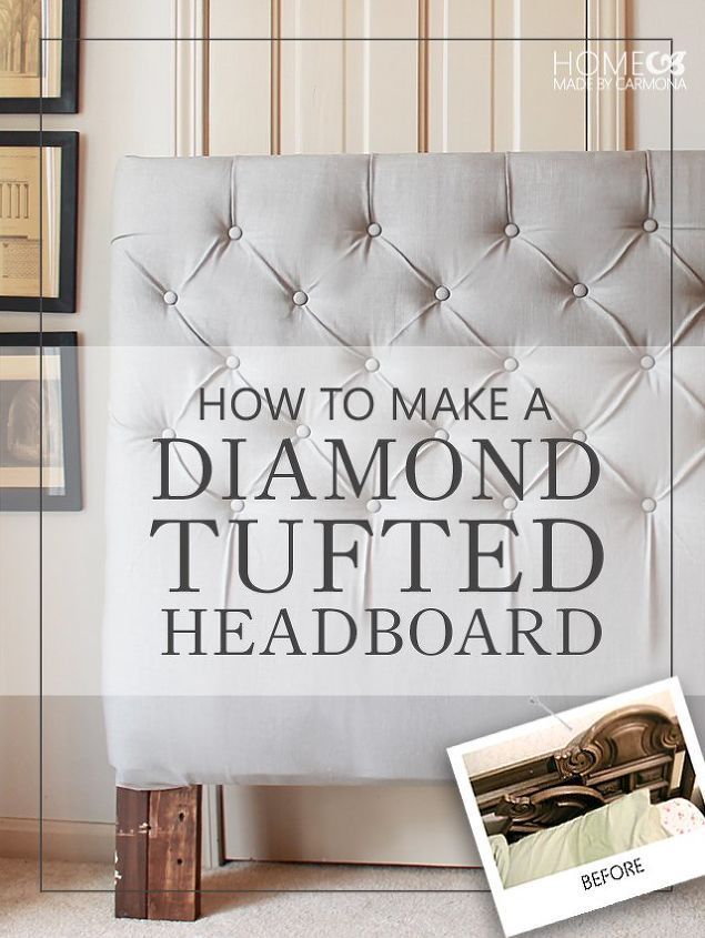 How To Make a Sophisticated Diamond Tufted Headboard for Only $50! -   21 diy projects For Bedroom tufted headboards
 ideas