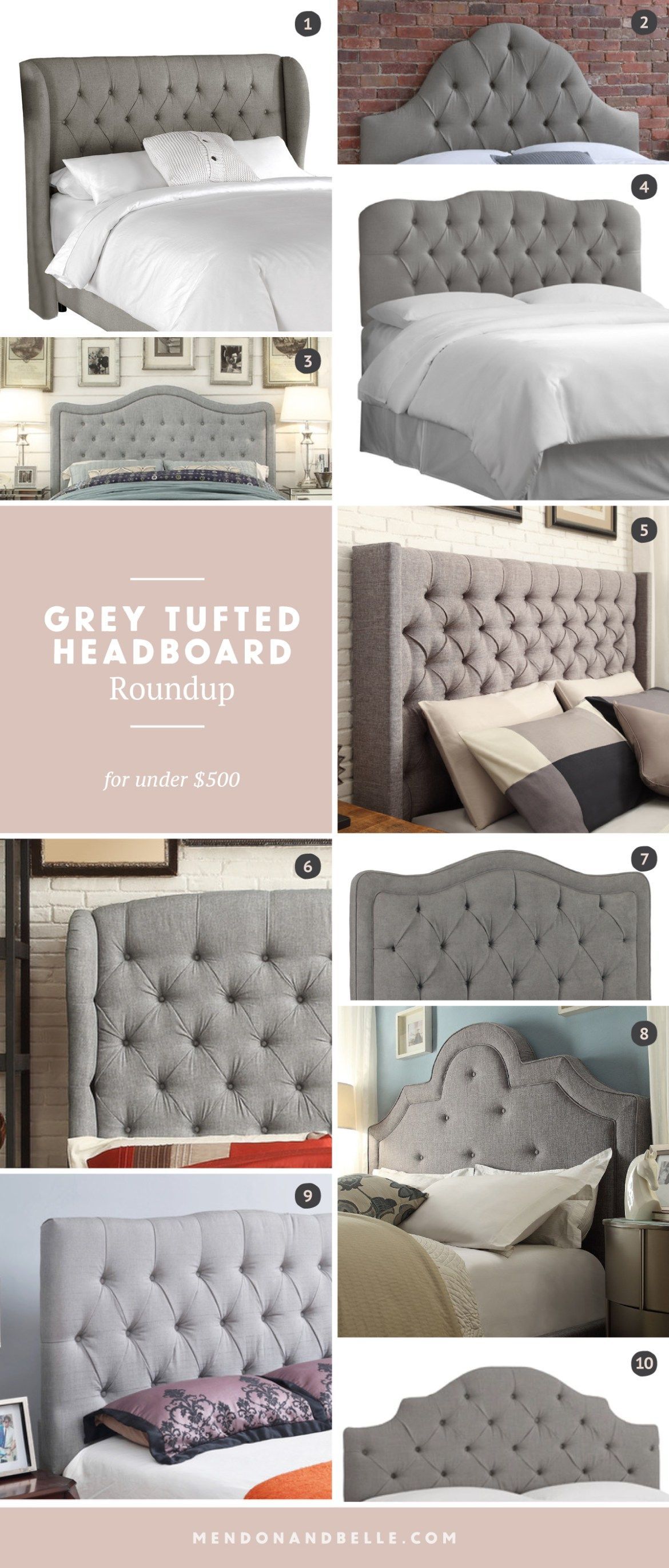 Grey Tufted Headboard Roundup for under $500 -   21 diy projects For Bedroom tufted headboards
 ideas