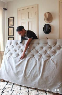 How To Make A Diamond Tufted Headboard -   21 diy projects For Bedroom tufted headboards
 ideas