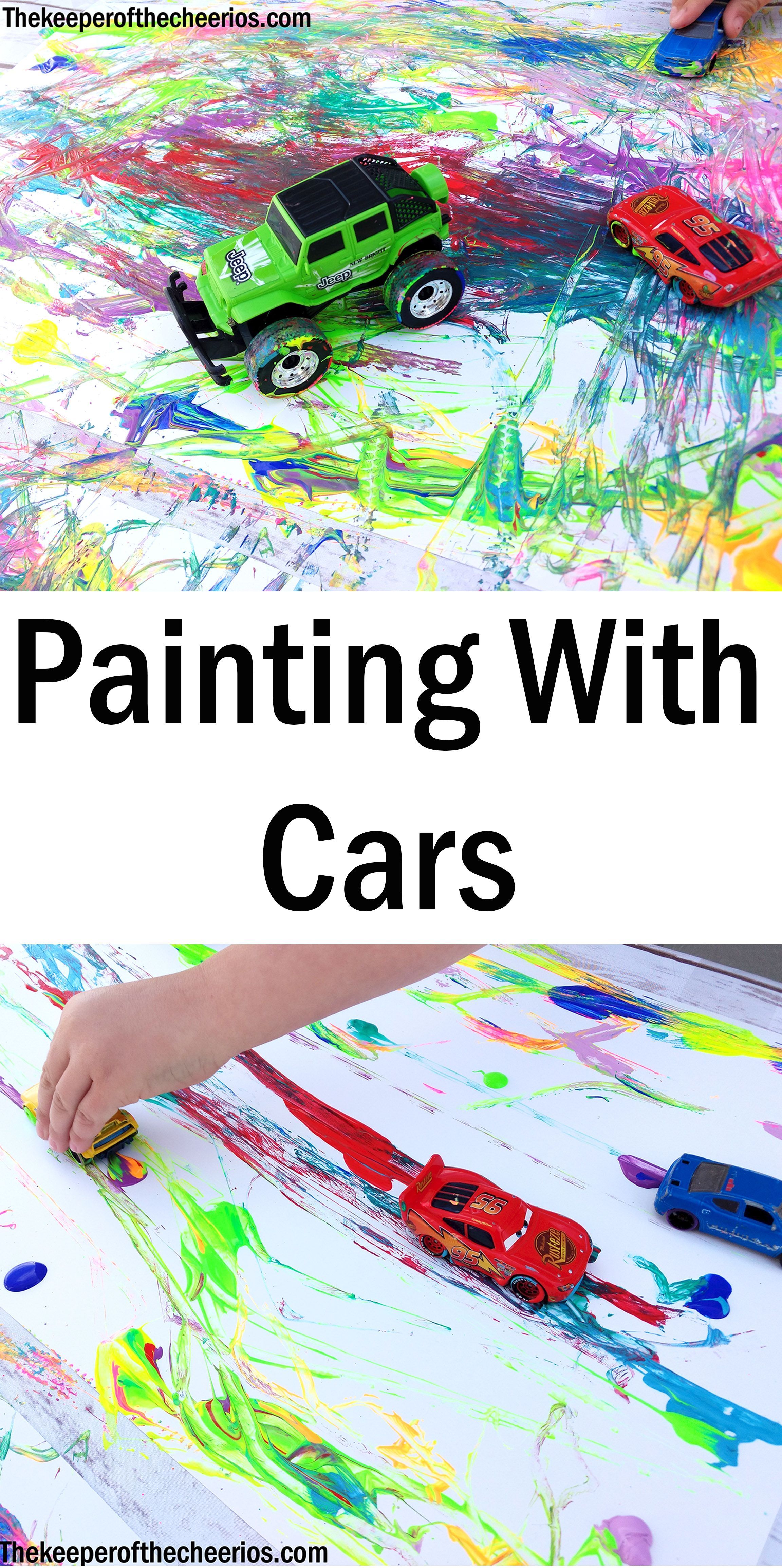 Painting With Cars -   21 kids crafts for toddlers
 ideas