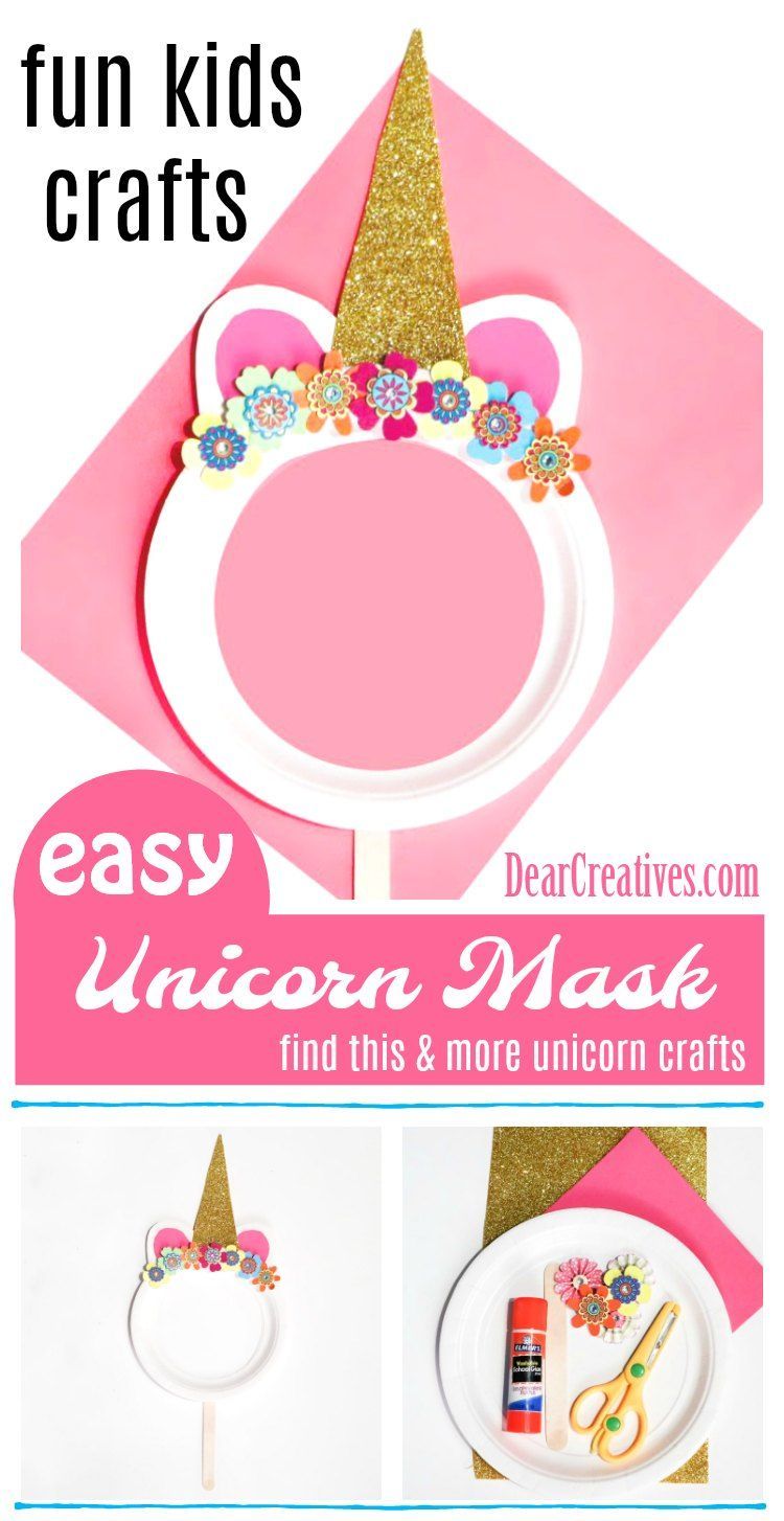 Paper Plate Unicorn Mask is a Fun Kids Craft to Make -   21 kids crafts for toddlers
 ideas