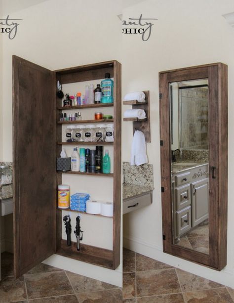 DIY Bathroom Mirror Storage Case -   22 diy bathroom mirror
 ideas