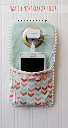 Easy DIY Phone Charger Holder - -   22 diy projects For College summer
 ideas