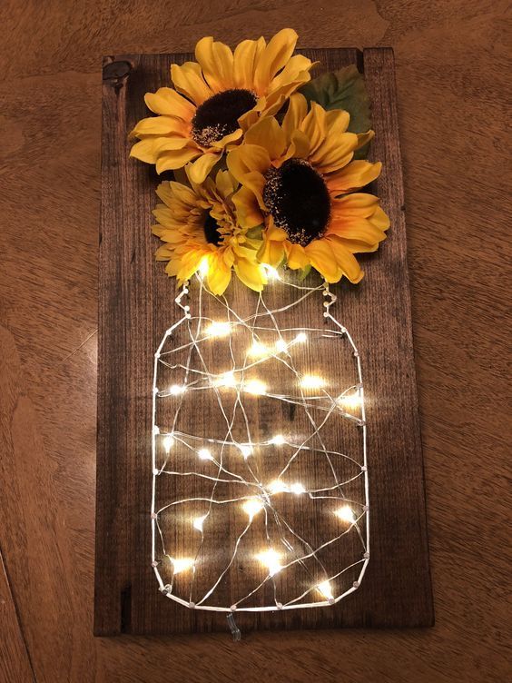 Sunflower fairy light -   22 diy projects For College summer
 ideas