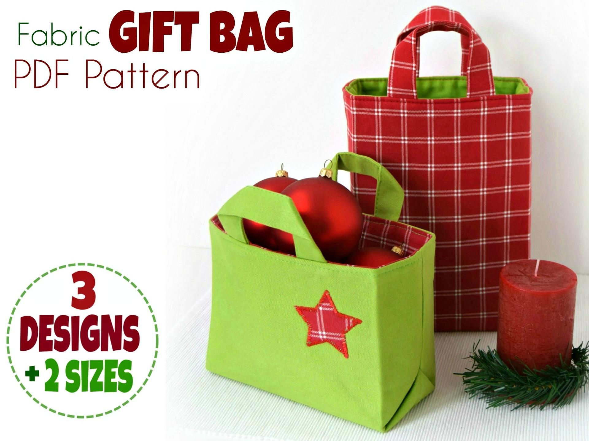 Fabric Gift Bag for Christmas -   22 fabric crafts Homemade christmas gifts
 ideas