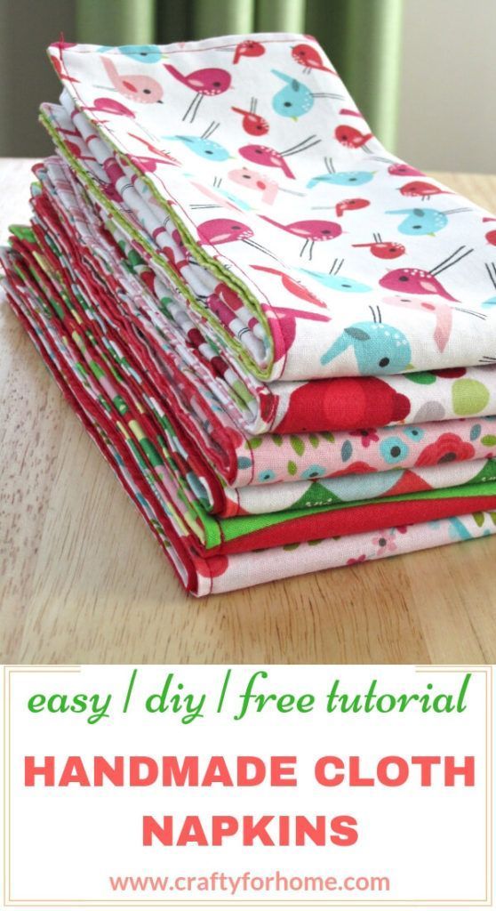 Handmade Cloth Napkins: Easy Tutorials -   22 fabric crafts Homemade christmas gifts
 ideas