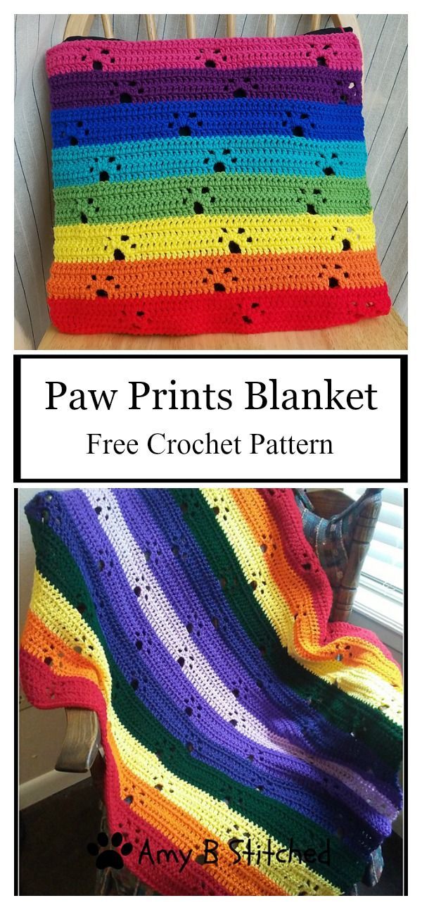 Paw Prints Afghan Blanket Free Crochet Pattern -   22 knitting and crochet Projects mom
 ideas