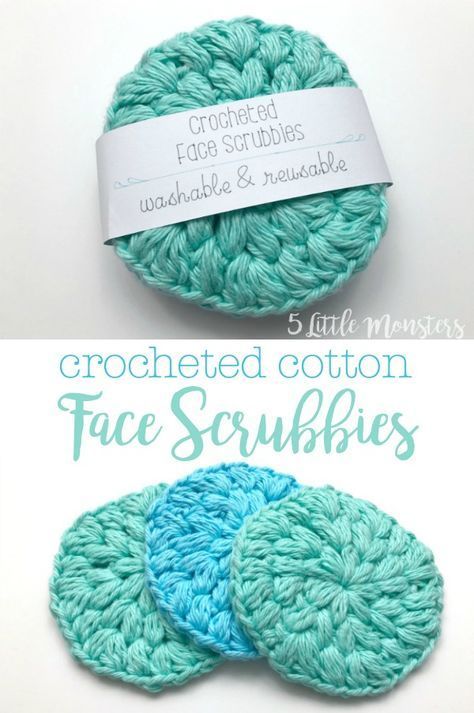 Crocheted Cotton Face Scrubbies -   22 knitting and crochet Projects mom
 ideas