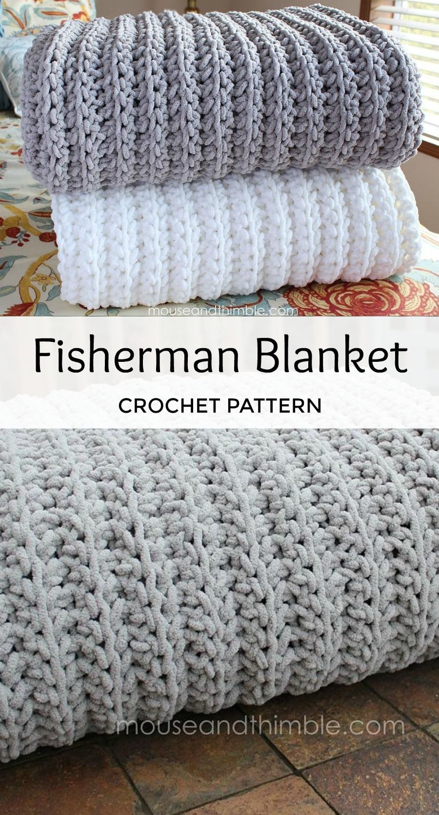 Fisherman Blanket 7252 -   22 knitting and crochet Projects mom
 ideas