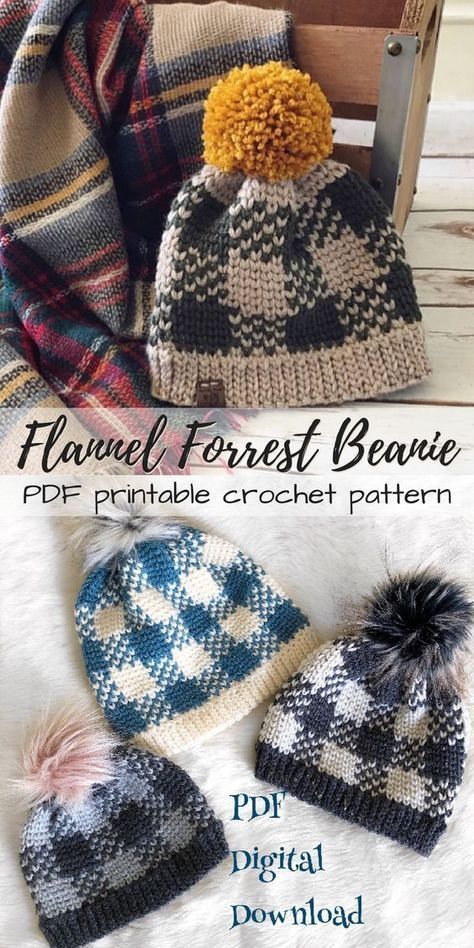 Perfect Plaid Patterns! -   22 knitting and crochet Projects mom
 ideas