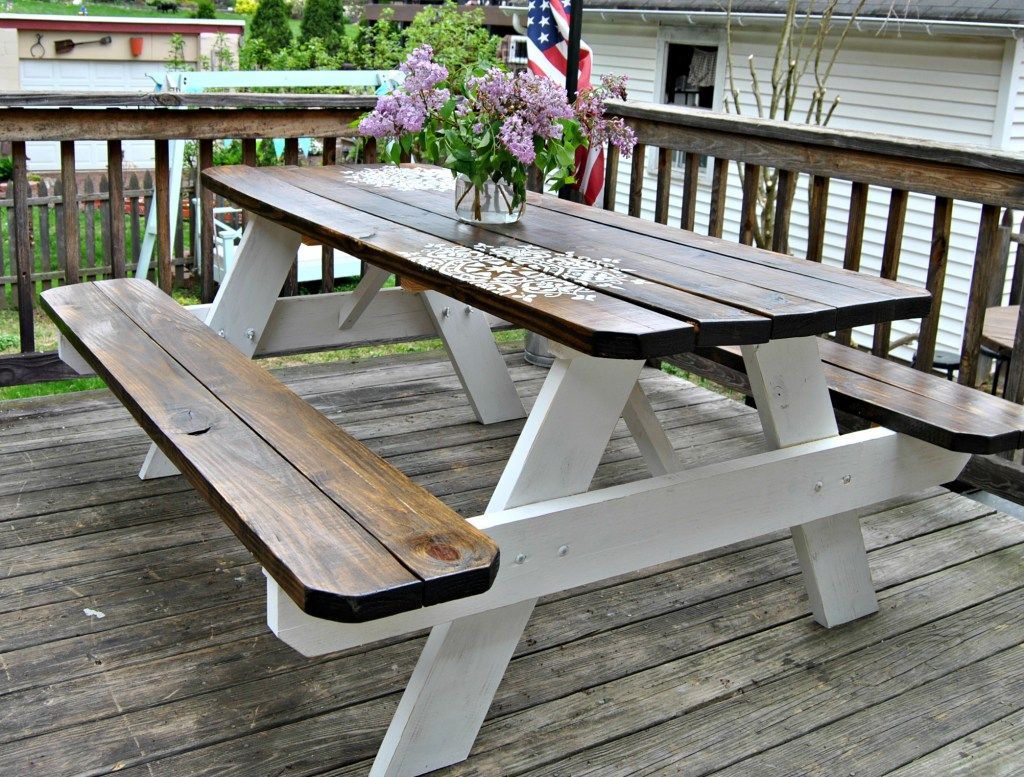 Farmhouse Picnic Table -   22 picnic table decor
 ideas