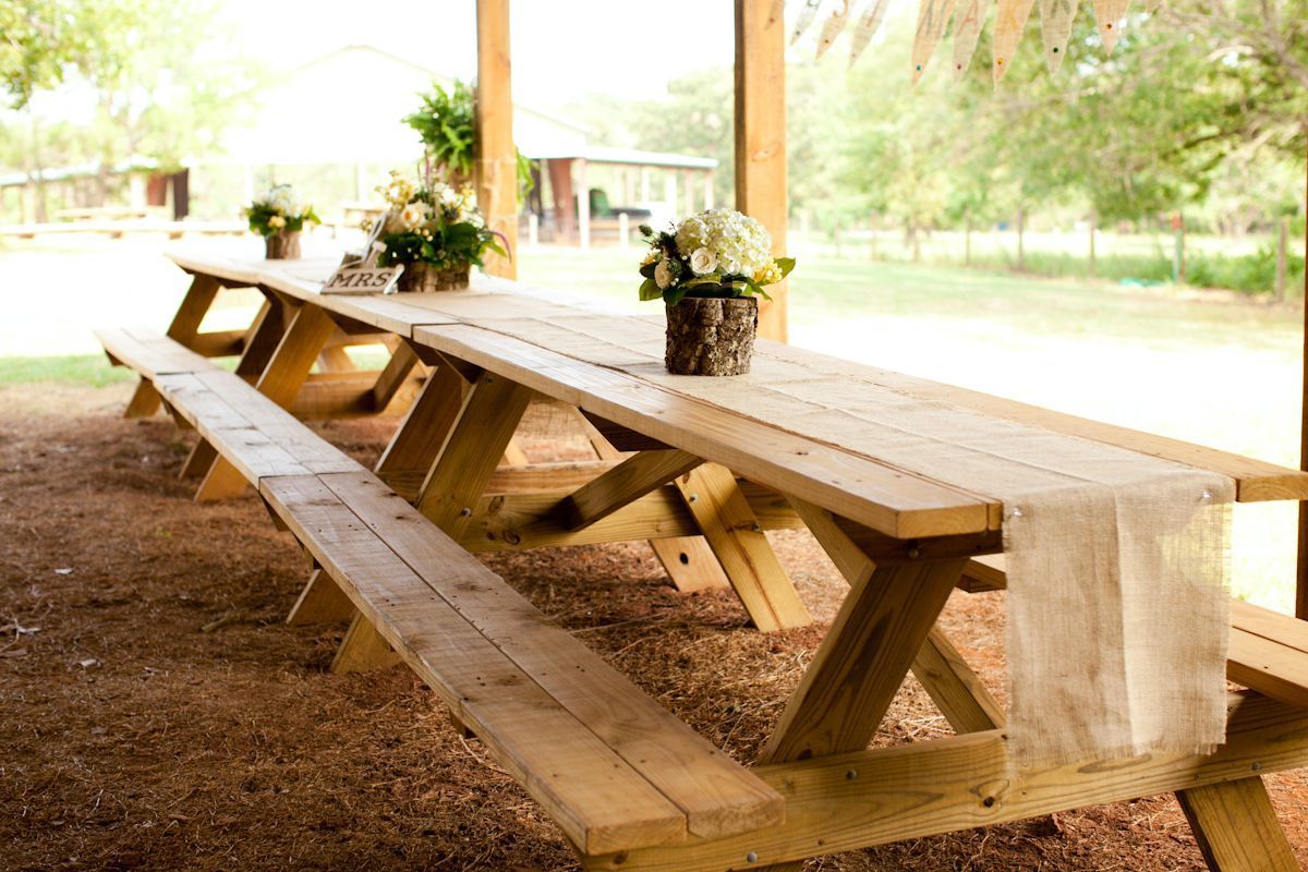 East Texas Ranch Wedding -   22 picnic table decor
 ideas