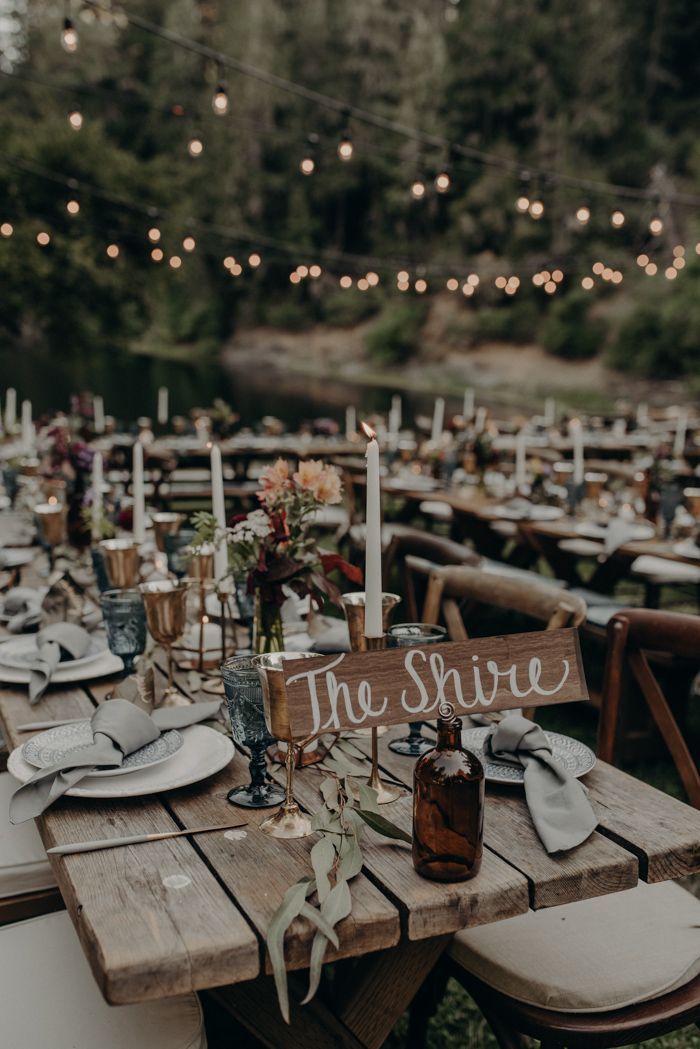 This Couple Wrote a Mission Statement for Their Leonard Lake Reserve Wedding and We Think You Should Too -   22 picnic table decor
 ideas